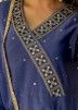 Blue Embroidered Readymade Angrakha Dress