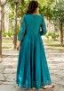 Readymade Blue Embroidered Indo Western Dress