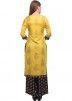 Yellow Foil Printed Readymade Palazzo Suit