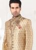 Golden Readymade Groom Sherwani With Heavy Embroidery