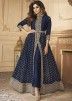 Shamita Shetty Blue Embroidered Front Slit Pant Salwar Suit