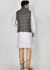 Grey Readymade Digital Printed Nehru Jacket