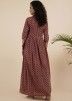 Maroon Angrakha Stye Readymade Cotton Dress