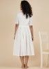 White Angrakha Stye Readymade Cotton Dress