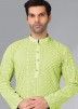 Green Chikankari Readymade Kurta Pajama