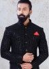 Black Embroidered Velvet Bandhgala Jhodpuri Suit
