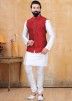 White Readymade Kurta Churidar & Nehru Jacket