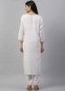 Readymade White Embroidered Kurta With Pant