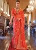 Red Leheria Print Georgette Saree With Blouse 
