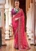 Pink Leheria Print Georgette Saree With Blouse