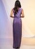 Purple Readymade Draped Designer Dress
