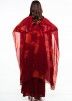 Readymade Red Embroidered Cape Style Dress