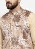 Cream Cotton Kurta Pajama with Nehru Jacket