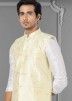 Shaded Green & Cream Nehru Jacket With Foil Prints