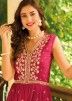 Readymade Pink Embroidered Georgette Jumpsuit