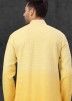 Shaded Yellow Silk Kurta Pajama With Mirror Work