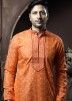 Readymade Orange Kurta Pajama In Printed Designs
