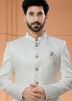 Mens Cream Woven Bandhgala Jodhpuri Suit