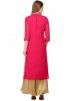 Pink Embroidered Kurta & Palazzo In Georgette