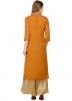 Yellow Embroidered Kurta Set In Georgette