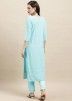 Blue Sequins Embroidered Kurti In Rayon