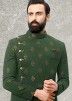 Green Readymade Woven Bandhgala Jodhpuri Suit