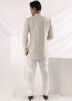 White Dori & Beads Embroidered Short Kurta Pajama Set