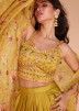 Readymade Yellow Embroidered Top Dhoti & Jacket
