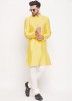 Readymade Yellow Color Art Silk Kurta Pajama Set