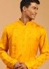 Yellow Color Viscose Readymade Kurta Pajama