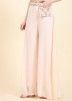 Pastel Peach Readymade Crop Top & Palazzo In Georgette