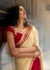 Beige & Red Chiffon and Georgette Saree With Blouse