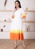 White Readymade Tie-Dye Print Dress
