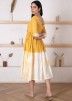 Readymade Yellow Dress In Tie- Dye Print