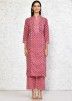 Pink Digital Printed Cotton Readymade Pant Suit
