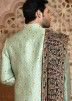 Green Readymade Woven Sherwani & Pajama