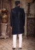 Blue Embroidered Jacket Style Indo Western Sherwani