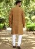 Brown Color Linen Kurta Pajama Set