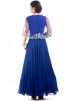 Blue Georgette Net Cape Style Gown 