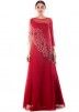 Online Red Georgette Indo Western Cape Style dress online
