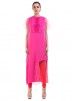 Buy Bright Pink Asymmetrical Indo Western Tunics Online With Cape Sleeves