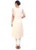 Cream Georgette Tunic With Cape Sleeves 