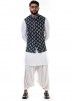 Pathani Dress: Buy White Linen Pathani Suit for Men With Nehru Jacket