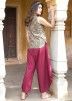 Green Cotton Printed Top With Afghani Pant
