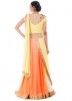 Yellow & Orange Saree Style Indo Western Gown 