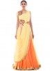 Indian Gowns Online: Buy Yellow & Orange Saree Style Indo Western Gown