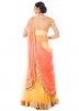 Yellow & Peach Saree Style Indo Western Gown 