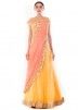 Yellow & Peach Saree Style Indo Western Clothes Online