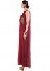 Maroon Cape Style Straight Cut Georgette Gown