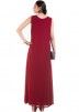 Maroon Cape Style Straight Cut Georgette Gown
